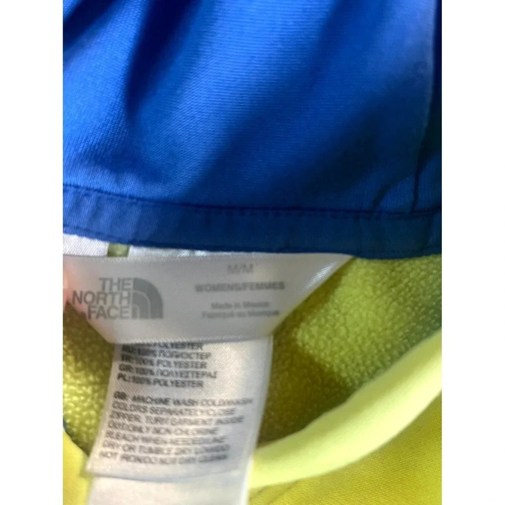 The North Face Yellow Hoodies Men Medium 100% Polyester Fleece Lined Long Sleeve